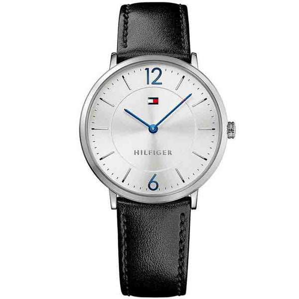 Tommy Hilfiger Ultra Slim Leather Strap White Dial Watch for Mens- 1710351