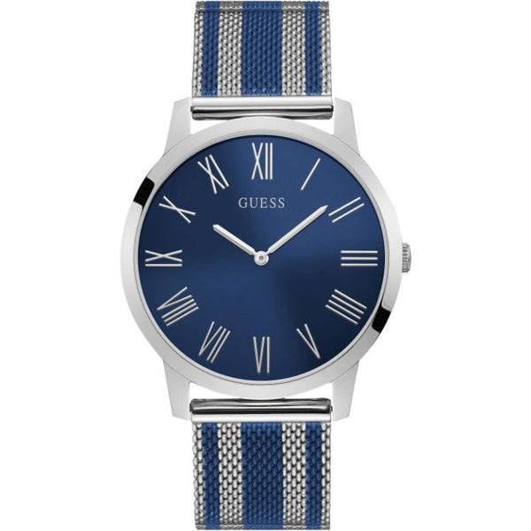Guess Richmond Two-tone Mesh Bracelet Blue Dial Quartz Watch for Mens - W1179G1