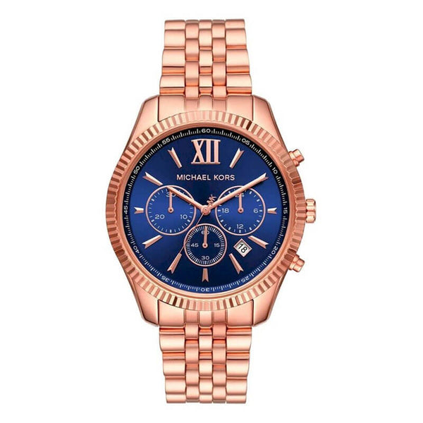 Michael Kors Women’s Quartz Rose Gold Stainless Steel Blue Dial 42mm Watch MK6710