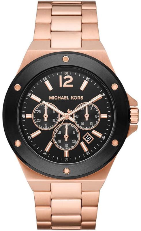 Michael Kors Lennox Chronograph Black Dial Rose Gold  - MK8940