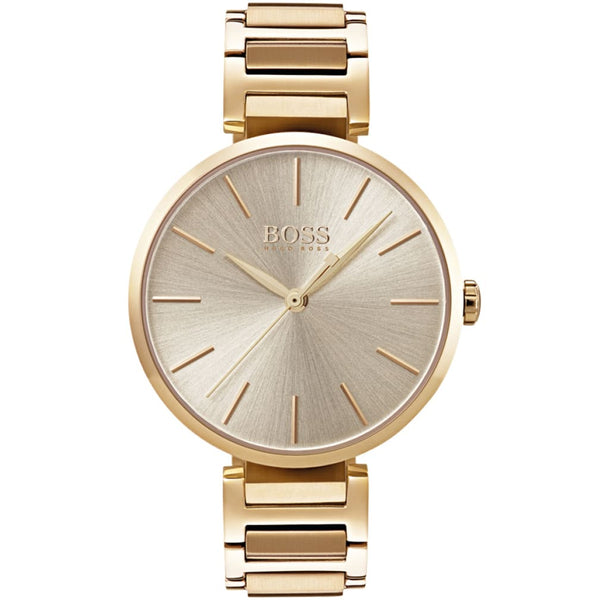 Hugo Boss Allusion Gold Stainless Steel Gold Dial Quartz Watch for Women - 1502415