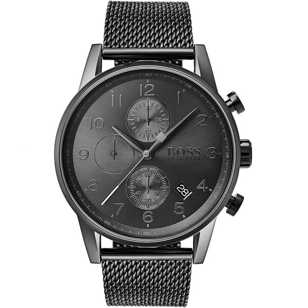 Hugo Boss Navigator Chronograph Grey Dial Metal Mesh belt with Gray color Watch for Men-1513674