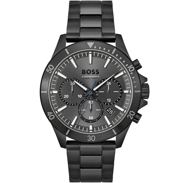 Hugo Boss Troper Chronograph Black Dial with Black Case Watch for Men-1514058