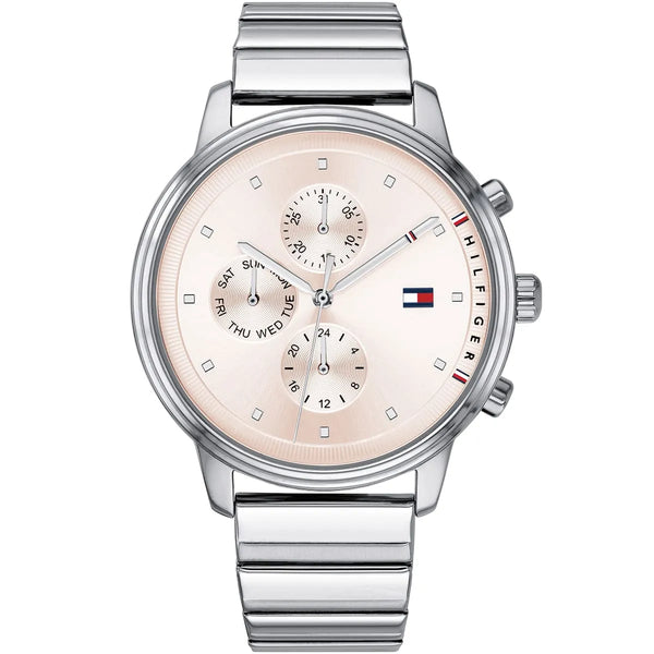 Tommy Hilfiger Blake Pink Dial Silver Steel Strap Watch for Women - 1781904
