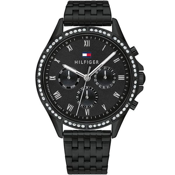 Tommy Hilfiger ARI Multi Function Black Dial Metal Belt with Black Color Watch for Women-1782144