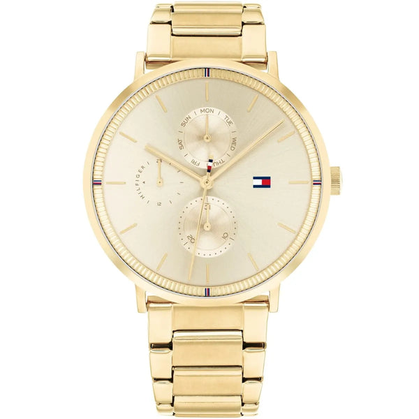 Tommy Hilfiger Jenna Gold Dial Metal Belt with Gold Color Watch for Women-1782297