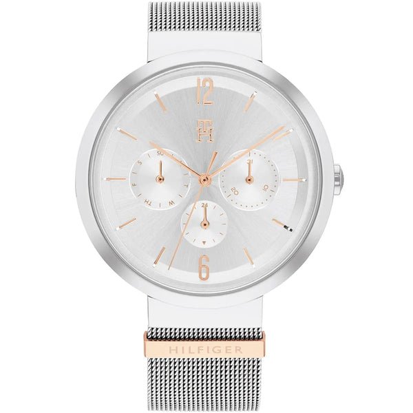 Tommy Hilfiger Lidia Silver Dial Metal Mesh Belt with Silver Color Watch For Women-1782537
