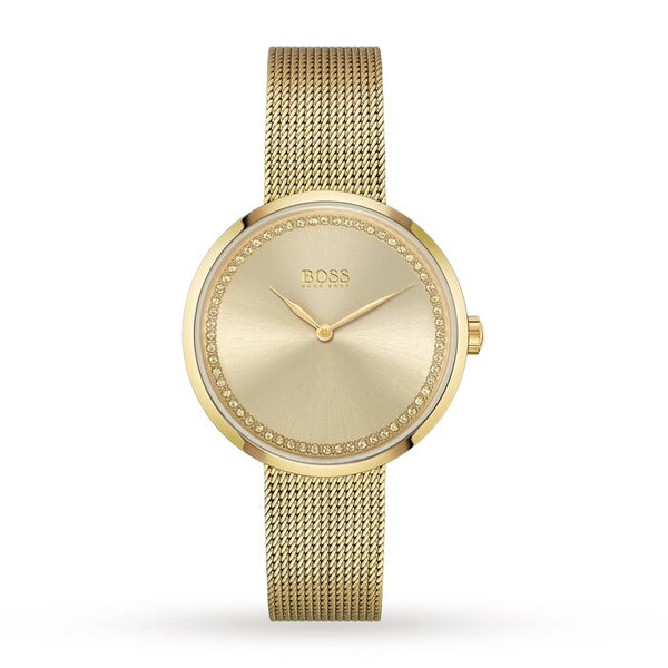 Hugo Boss Praise Stainless Steel & PVD Yellow Gold 36mm Watch for Women- 1502547