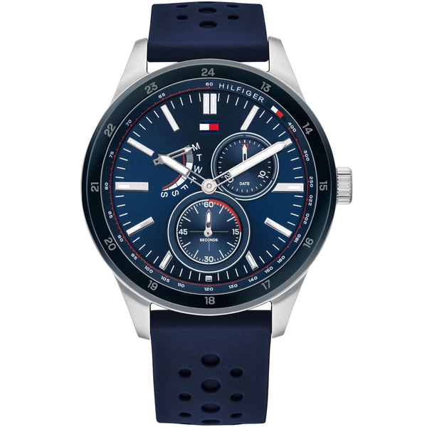 Tommy Hilfiger Austin Blue Dial with Rubber Belt Watch for Men-1791635