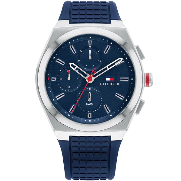 Tommy Hilfiger Connor Chronograph Blue Dial Rubber Belt with Blue Color Watch for Men-1791899