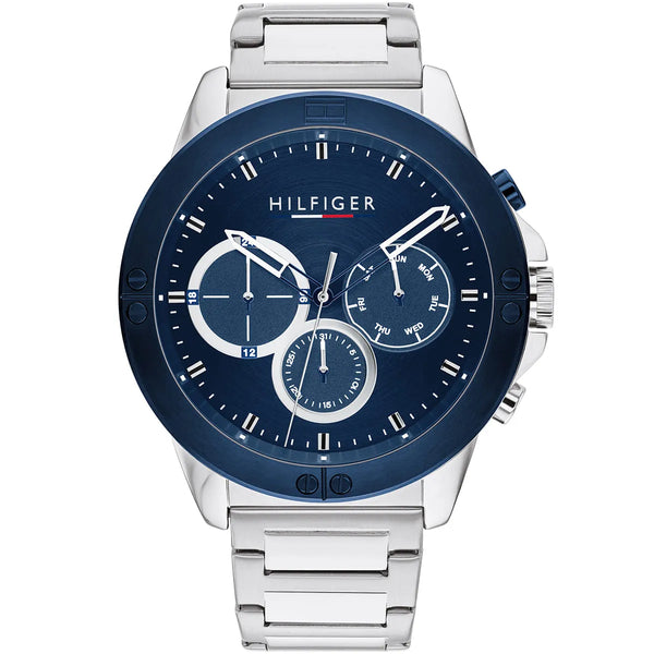 Tommy Hilfiger Harley Chronograph Blue Dial Metal Belt with Silver Color Watch for Men-1791932