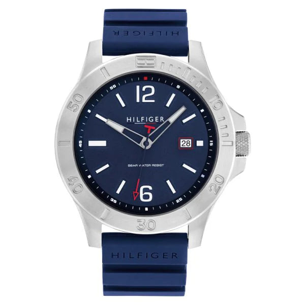 Tommy Hilfiger Silicone Band Blue Dial Watch for Men-1791991