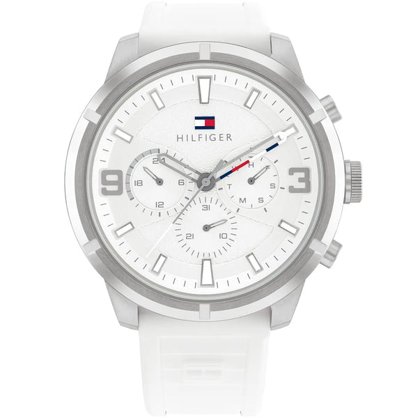 Tommy Hilfiger Wild Chronograph White Dial Rubber Belt with White Color Watch for Men-1792072