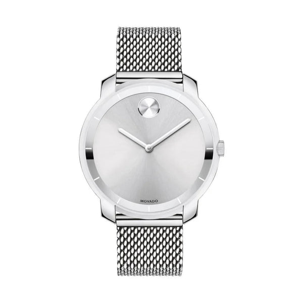 Movado Bold Silver Dial 36mm Stainless Steel Mesh Ladies Watch for Women-3600241