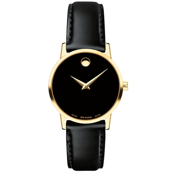 Movado Museum Classic 28mm Black Dial Gold Watch for Women-607275
