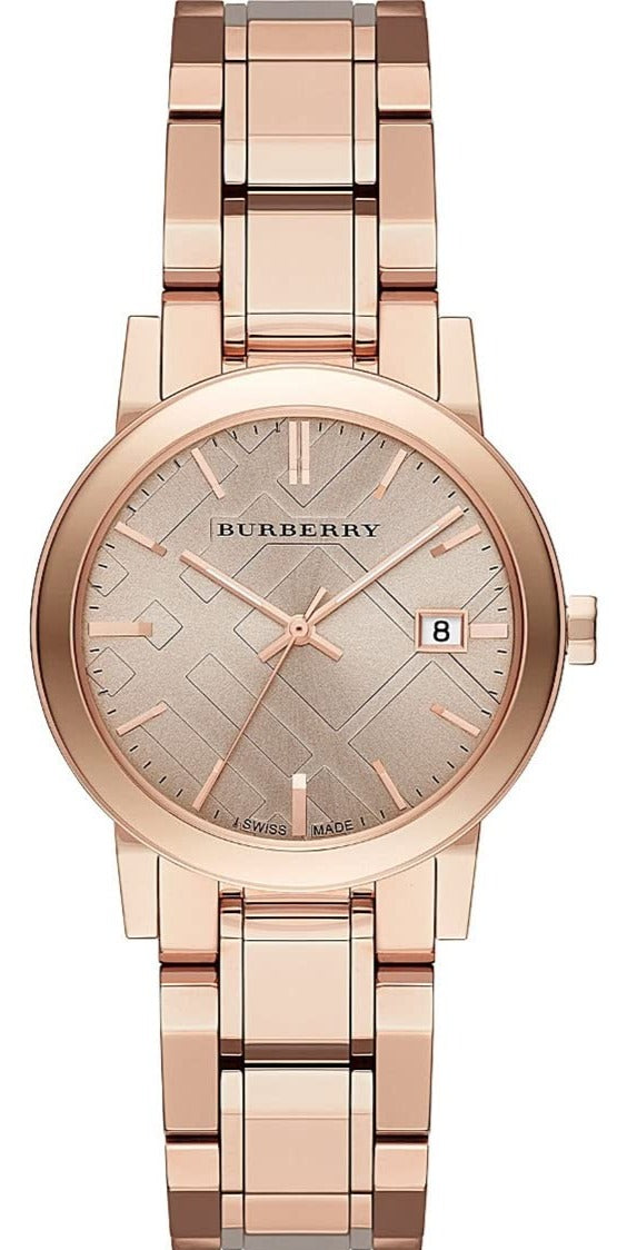 Burberry Dial Rose Gold Steel Strap Watch for Women - BU9135