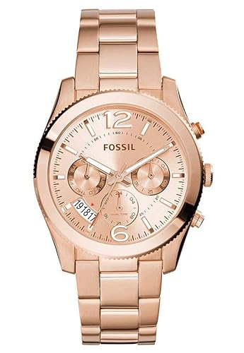 Fossil Boyfriend Multifunction Rose Gold Dial Rose Gold Steel Strap Watch for Women - ES3885