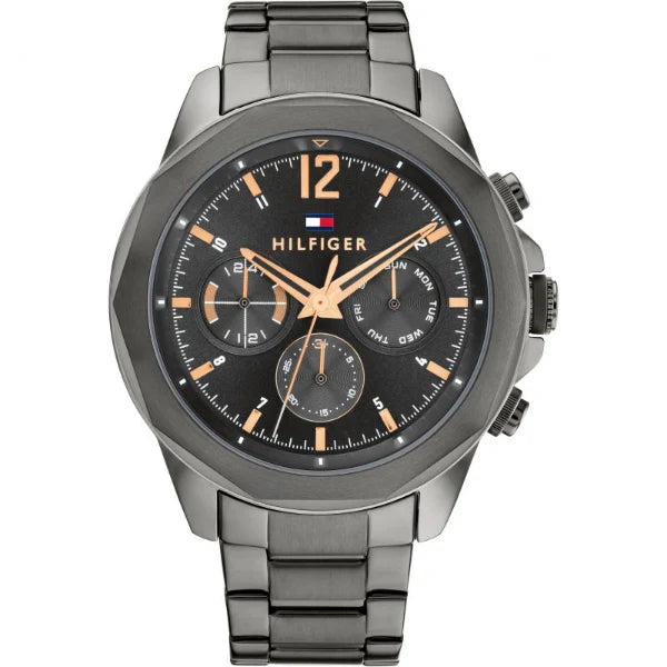 Tommy Hilfiger Lars Gery Stainless Steel Black Dial Chronograph Quartz Watch for Men - 1792061