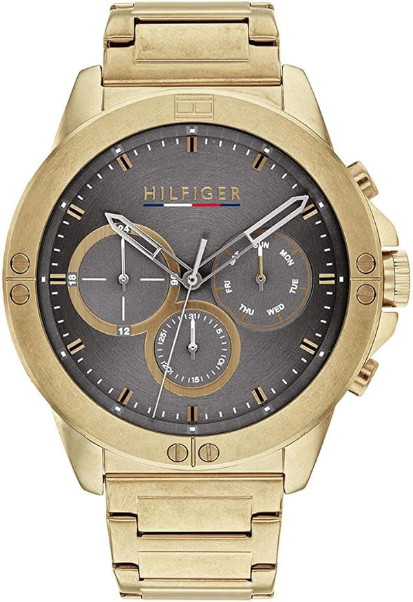 Tommy Hilfiger Analogue Multifunction Gold Colored Stainless Steel Bracelet Watch for Men  - 1791891