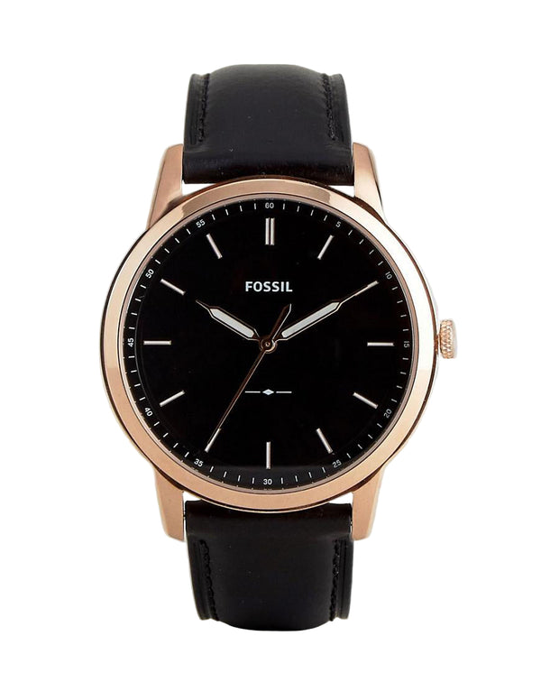 Fossil Black Leather Strap Watch for Men - FS5376