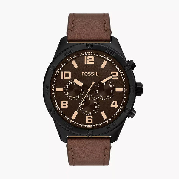 Fossil Brox Multifunction Brown Dial Brown Leather Strap Watch for Men - BQ2802