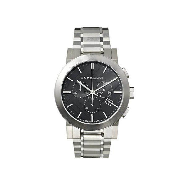 Burberry Black Dial Silver Steel Strap Watch for Men - BU9351
