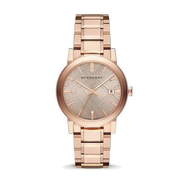 Burberry Dial Rose Gold Steel Strap Watch for Women - BU9135