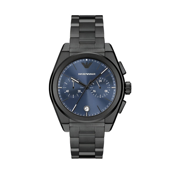Emporio Armani Analog Chronograph Blue Dial Silver Steel Strap Watch For Men - AR11561