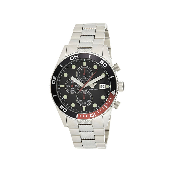 Emporio Armani Chronograph Black Dial Silver Stainless Steel Watch For Men - AR5855