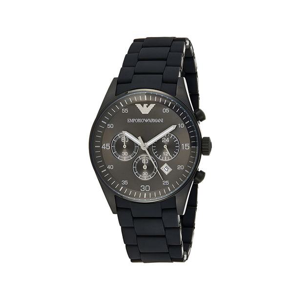 Emporio Armani Sportivo Chronograph Black Dial Black Stainless Steel Watch For Men - AR5889