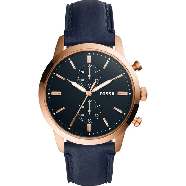 Fossil Dial Blue Leather Strap Watch for Men - FS5436