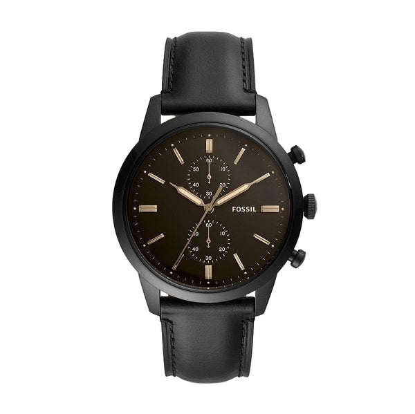 Fossil Dial Black Leather Strap Watch for Men - FS5585