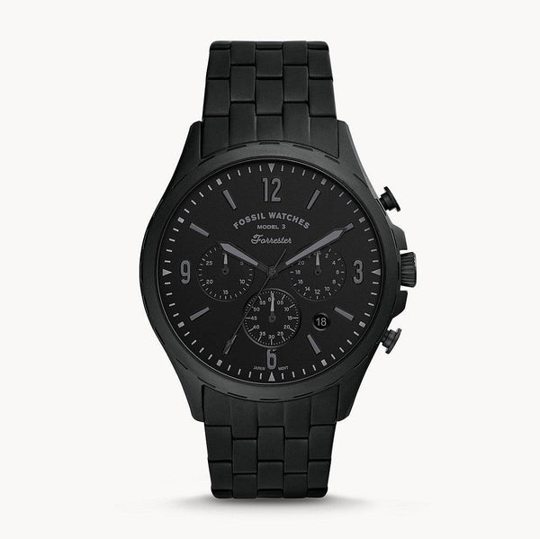 Fossil Dial Black Steel Strap Watch for Men - FS5697