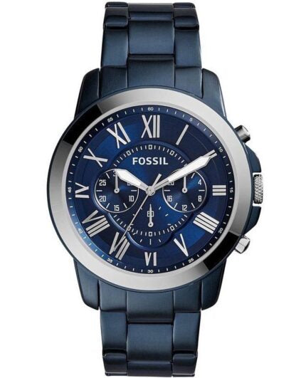 Fossil Dial Blue Steel Strap Watch for Men - FS5230