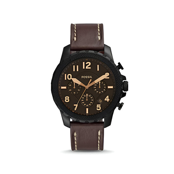Fossil Bowman Chronograph Brown Dial Brown Leather Strap Watch for Men - FS5601