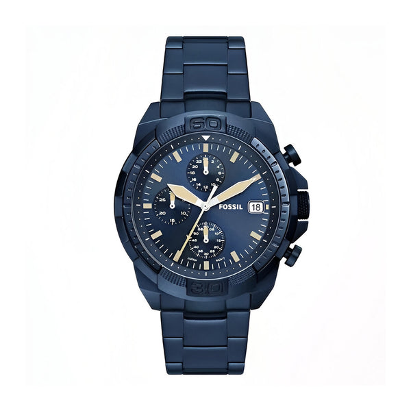 Fossil Bronson Chronograph Blue Dial Blue Steel Strap Watch for Men - FS5916