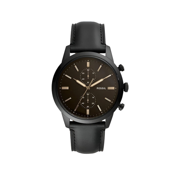 Fossil Dial Black Leather Strap Watch for Men - FS5585