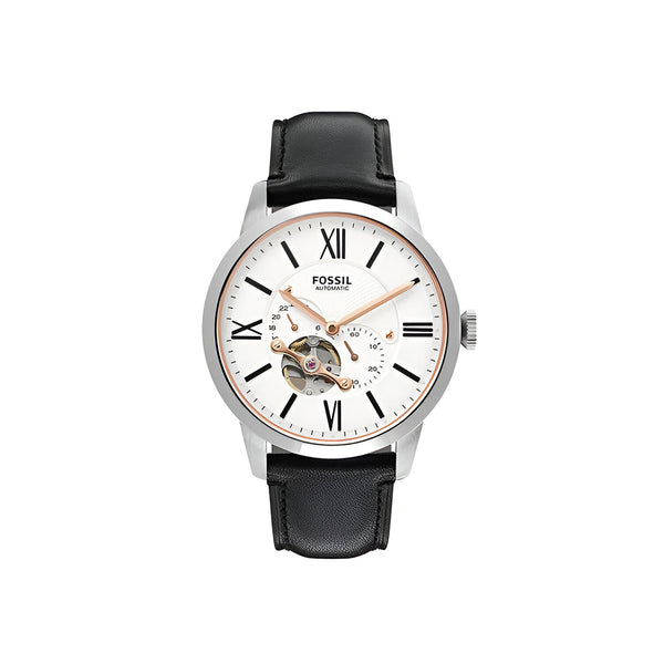 Fossil Dial Black Leather Strap Watch for Men - ME3104