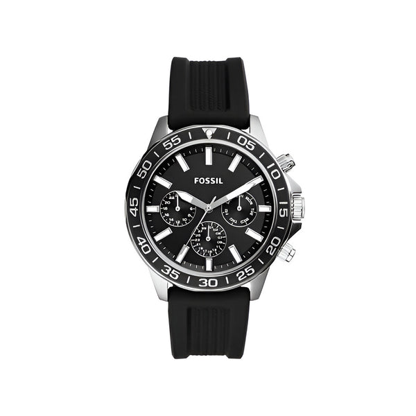 Fossil Dial Black Silicone Strap Watch for Men- BQ2494