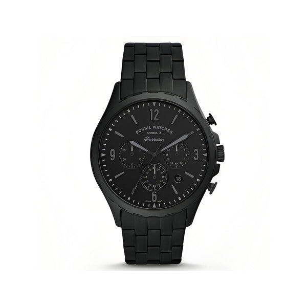 Fossil Dial Black Steel Strap Watch for Men - FS5697