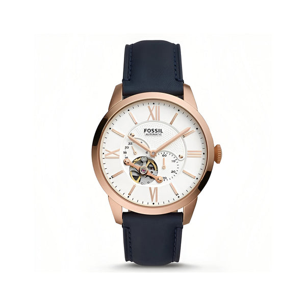 Fossil Dial Navy Blue Leather Strap Watch for Men - ME3171