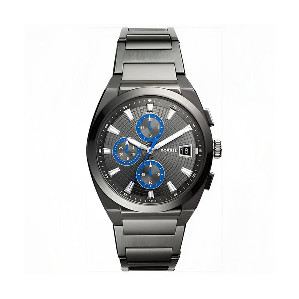 Fossil Everett Chronograph Grey Dial Grey Steel Strap Watch for Men - FS5830