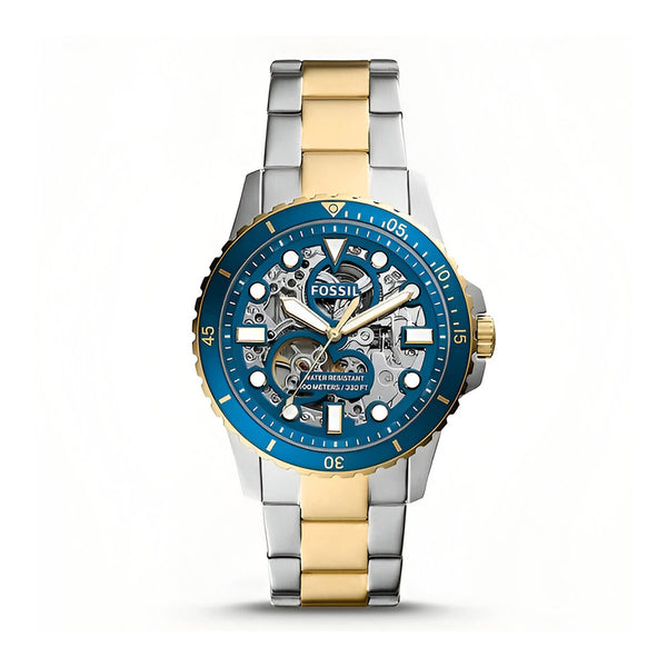 Fossil FB-01 Blue Two Tone Steel Strap Watch for Men - ME3191