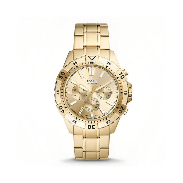 Fossil Garrett Chronograph Gold Dial Gold Steel Strap Watch for Men - FS5772