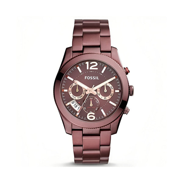 Fossil Perfect Boyfriend Multifunction Maroon Dial Maroon  Watch for Women - ES4110