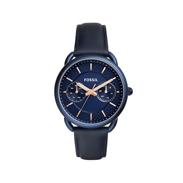 Fossil Tailor Blue Dial Blue Leather Strap Watch for Women - ES4092