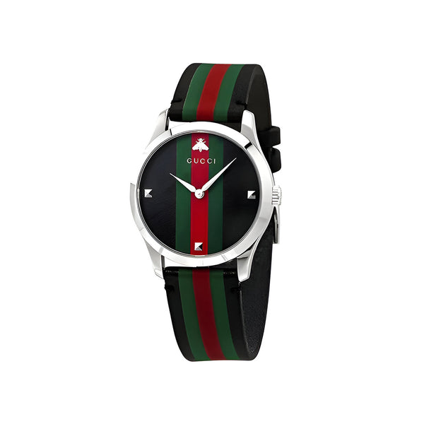 G-Timeless Tri-Color Dial Leather Men's Watch- YA1264079