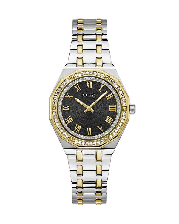 Guess Desire Two-Tone Stainless Steel Black Dial Quartz Watch for Women - GW0770L4