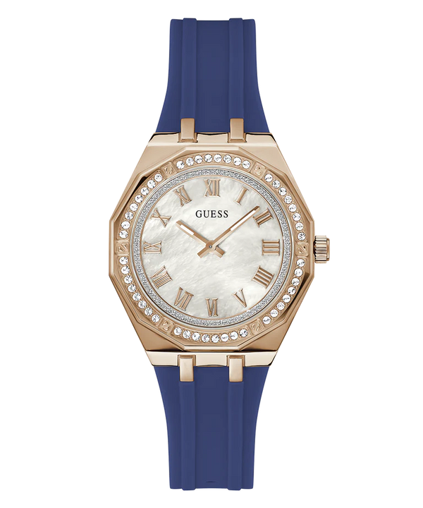 Guess Embellished Dial & Textured Straps Analogue Watch for Women- GW0872L3