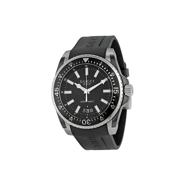 Gucci Dive Analog Quartz Black Dial Black Rubber Strap Watch For Men -  YA136204